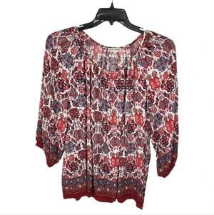 {Artisan NY} Women's Plus Size Mosaic Print Rayon Blouse
